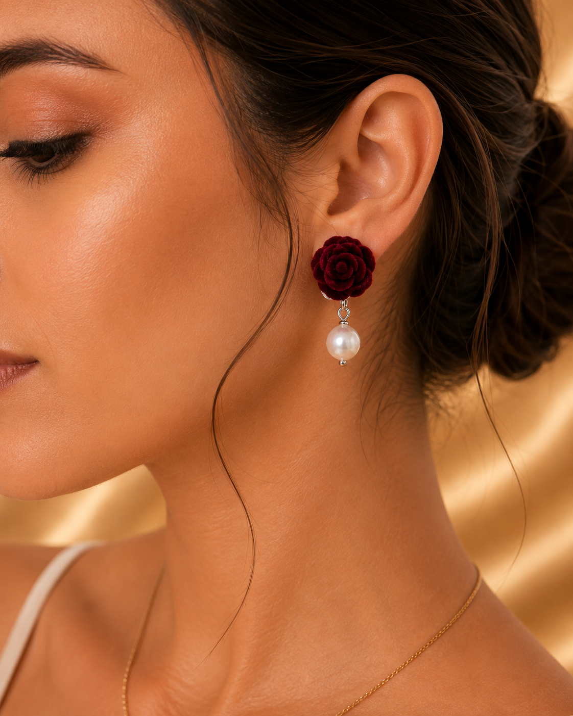 ARETE FLOR ROJO