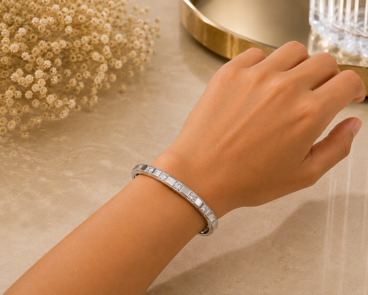 BRAZALETE ACERO BONITO PLATA