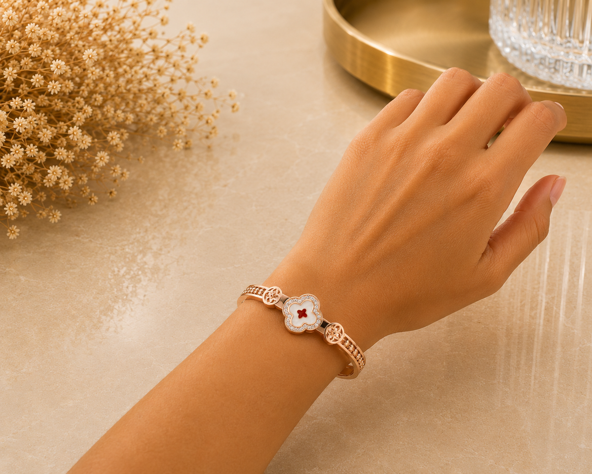 BRAZALETE ACERO BONITO FLOR
