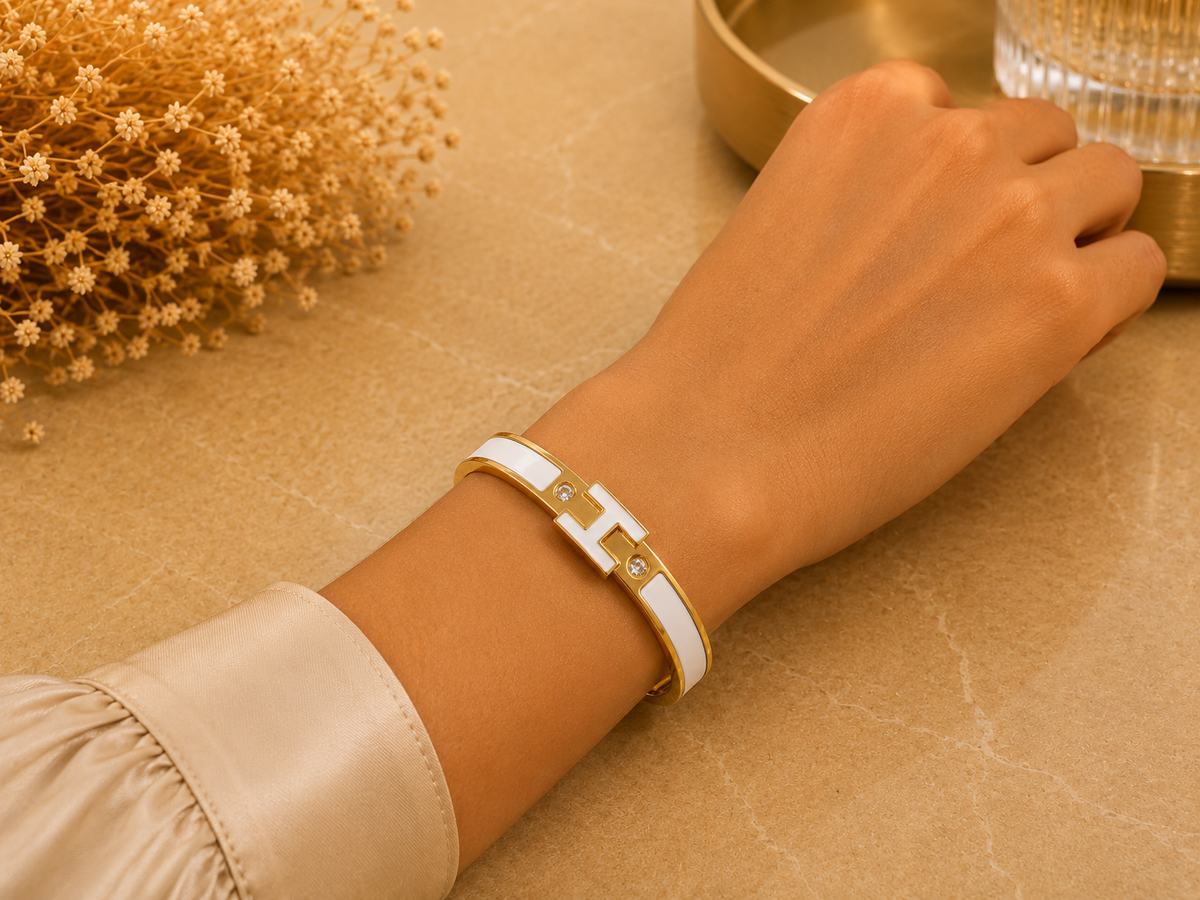BRAZALETE ACERO H BLANCA