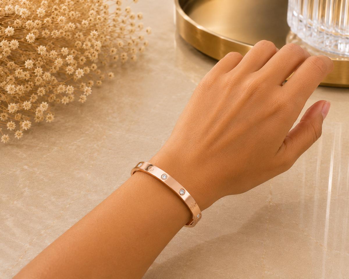 BRAZALETE ACERO ROSADO