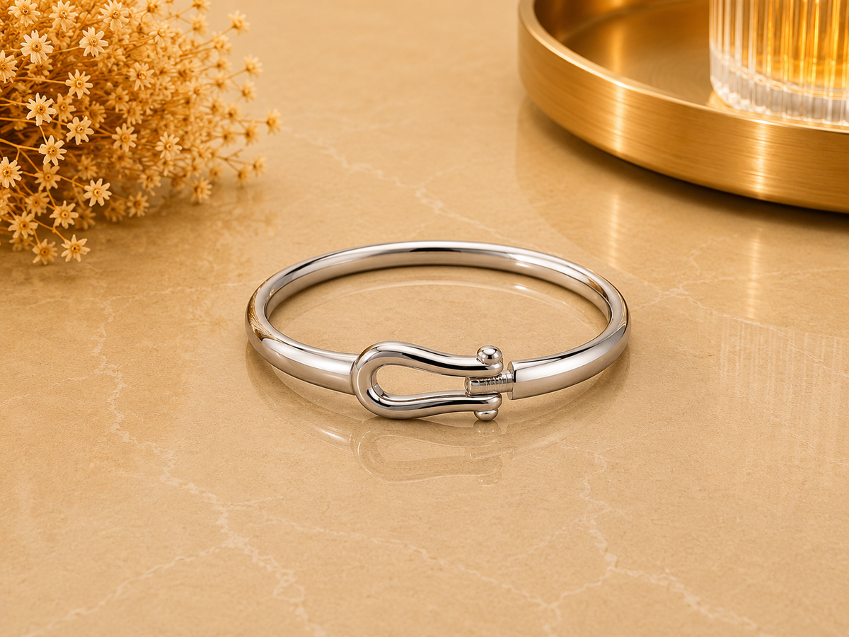BRAZALETE ACERO PLATINA