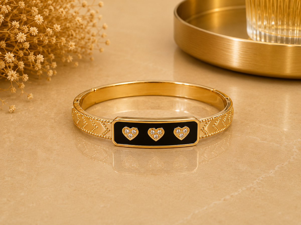 BRAZALETE ACERO 3 CORAZONES