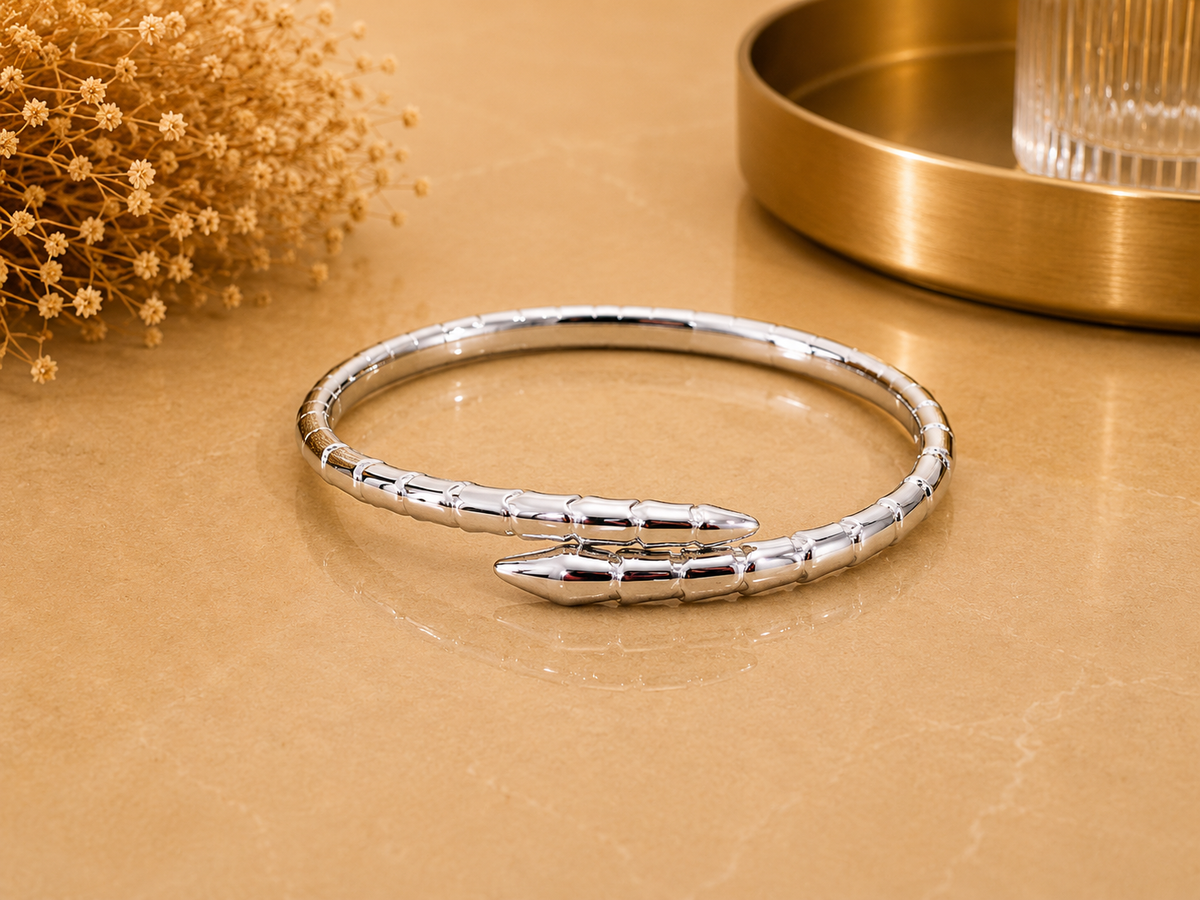 BRAZALETE ACERO PLATA BONITO
