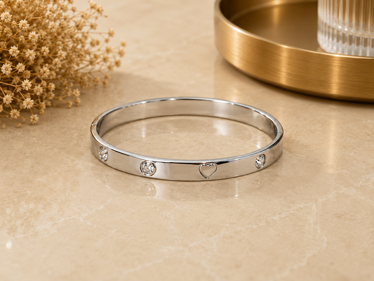 BRAZALETE ACERO PLATINADO