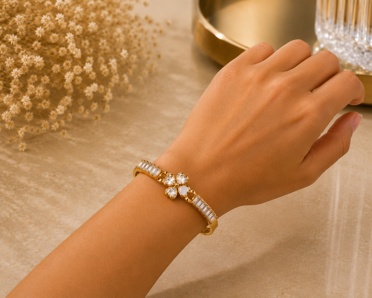 BRAZALETE ACERO FLOR B