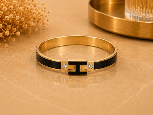 BRAZALETE ACERO NEGRO H