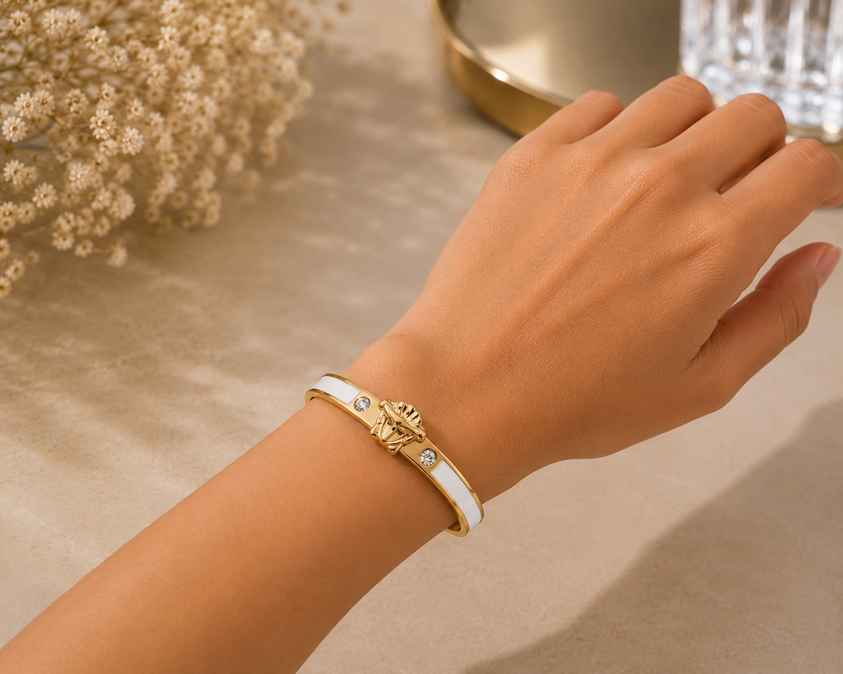 BRAZALETE ACERO BLANCO