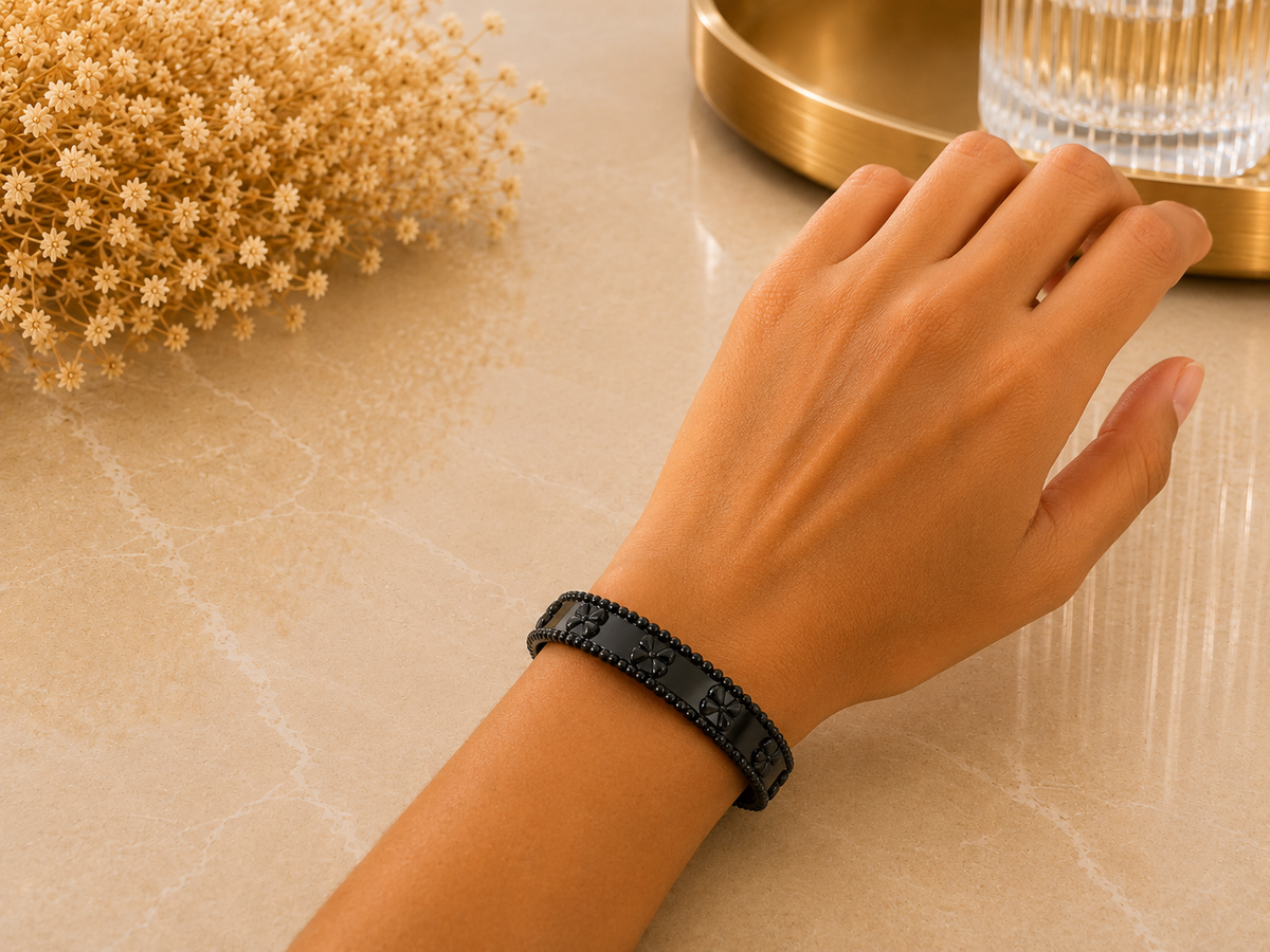 BRAZALETE ACERO NEGRA