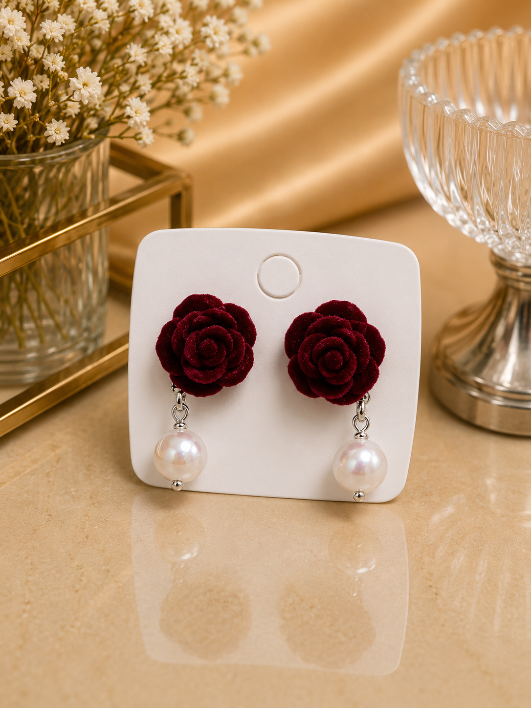 ARETE FLOR ROJO