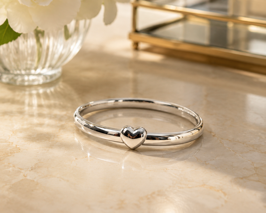 BRAZALETE ACERO PLATA CORAZON