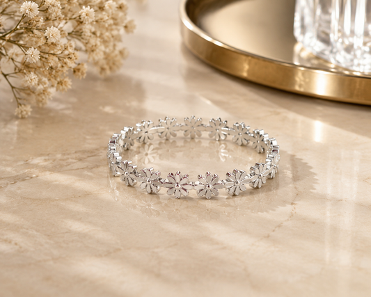 BRAZALETE ACERO FLOREADO