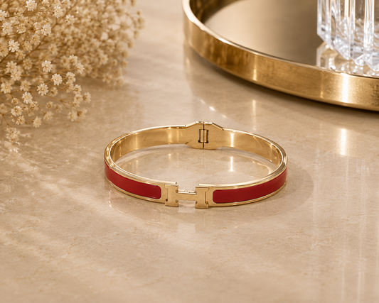 BRAZALETE ACERO H ROJA F