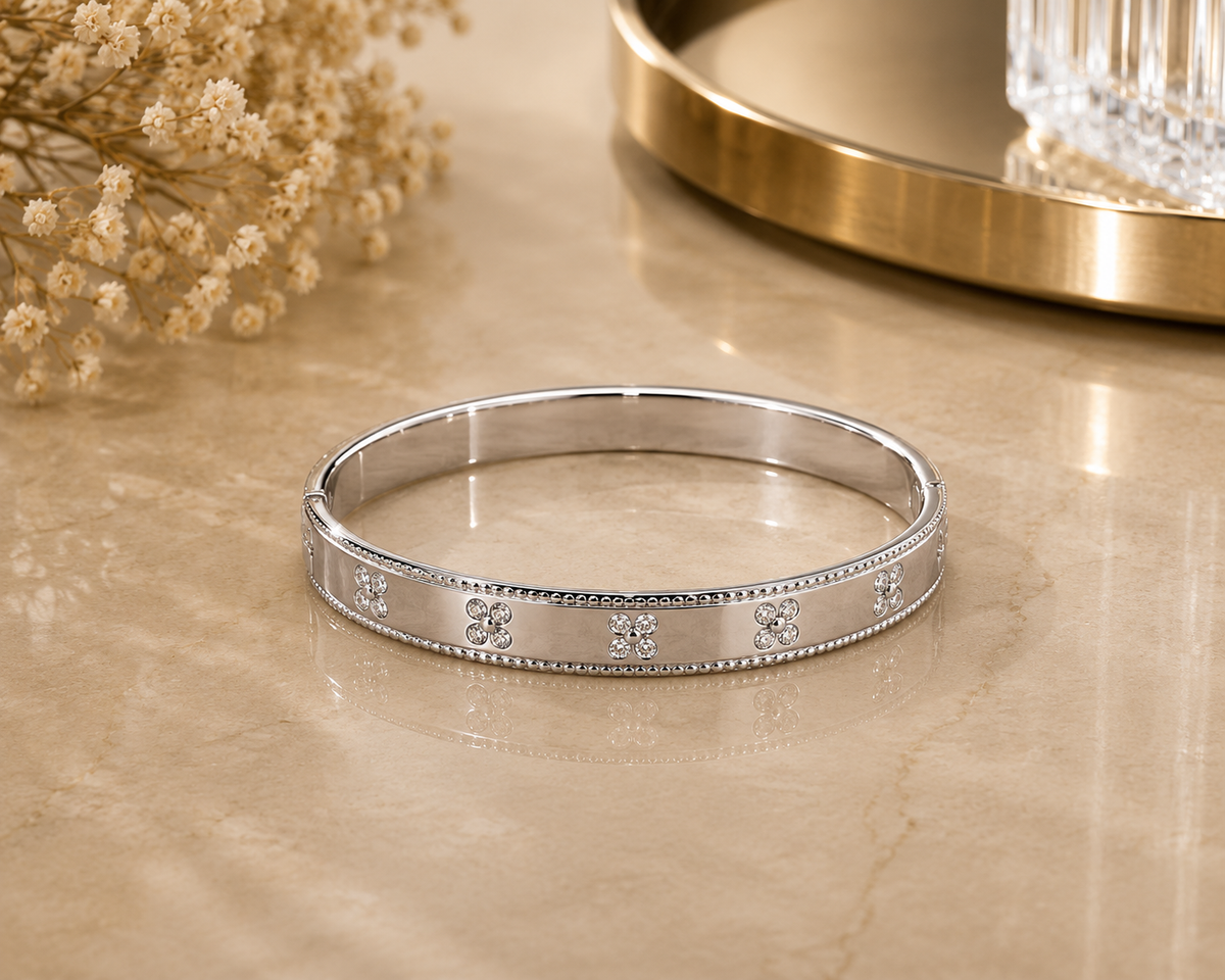 BRAZALETE ACERO PLATINO DELGADO