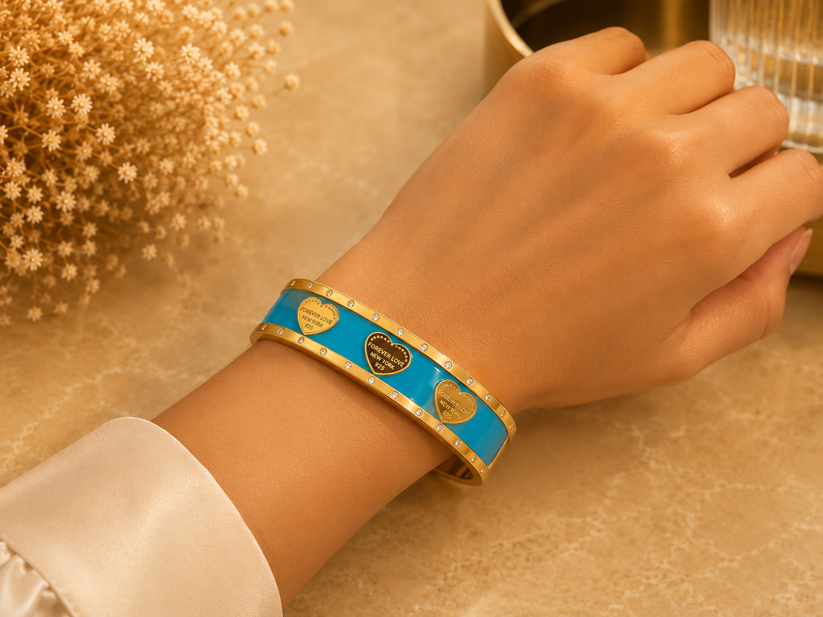 BRAZALETE ACERO AZUL