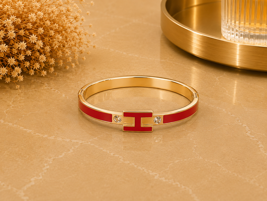 BRAZALETE H ACERO ROJO