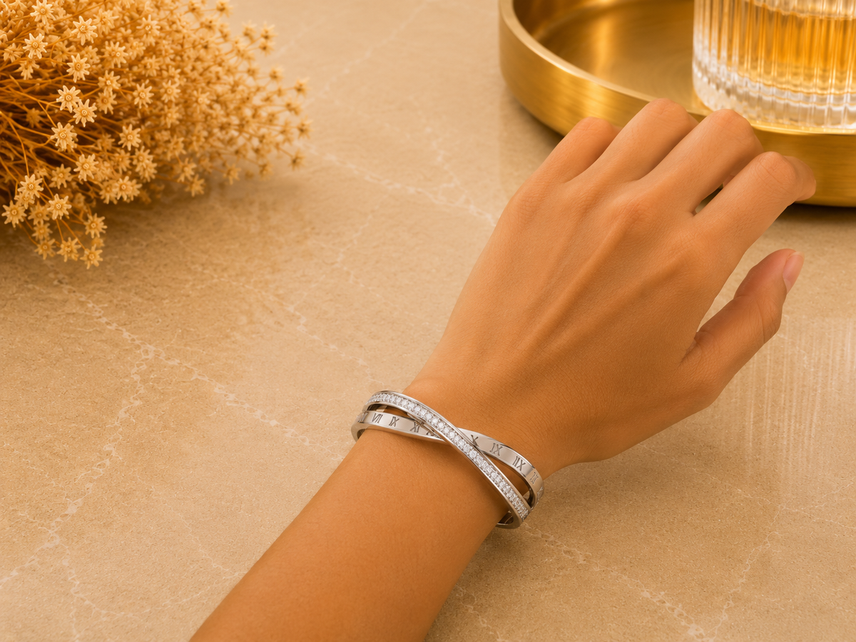 BRAZALETE ACERO PLATA