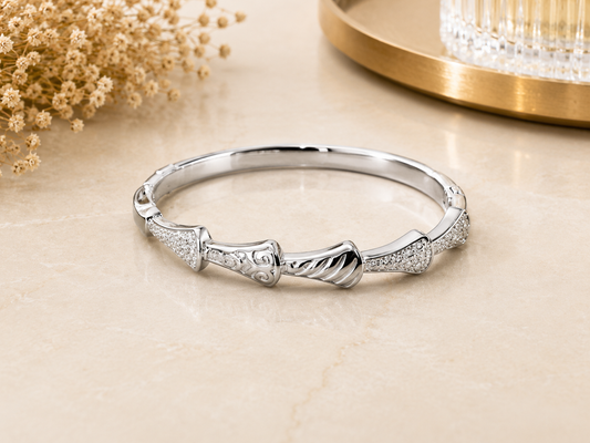 BRAZALETE ACERO PLATINO